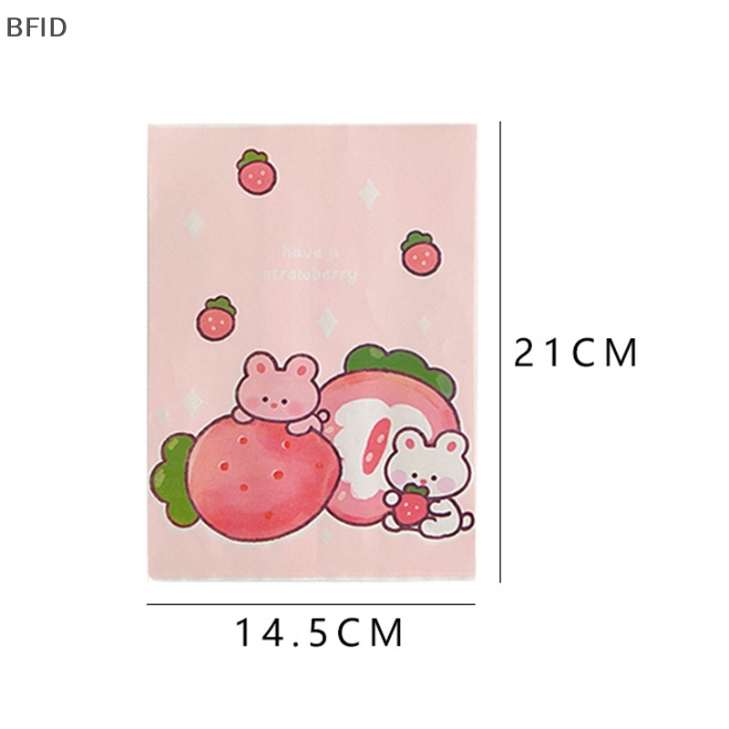 [BFID] 10pcs Mini Paper Bag Kraft Kantong Kertas Lucu Kartun Strawberry Rabbit Tas Penyimpanan Pembungkus Favour Bags Gift Packing Small Bag [ID]