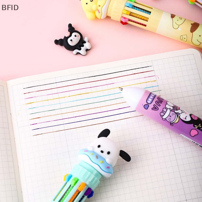 [BFID] Bolpoin Kartun Kuromi Hello Kitty Cinnamoroll 10warna Alat Tulis Siswa Sekolah Serut Wrirte Mark Pen [ID]