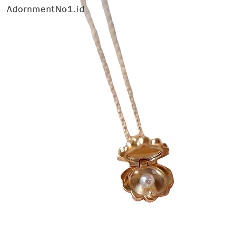 [AdornmentNo1] Emas disepuh Shell pesona kalung wanita mutiara air tawar Shell Pendant Choker