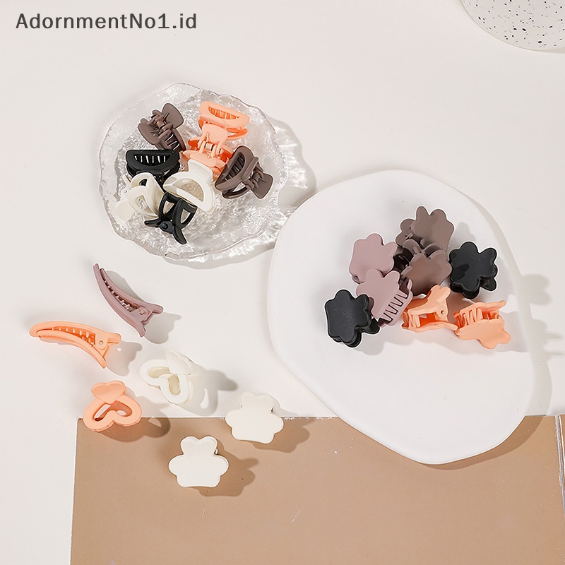 [AdornmentNo1] 1set Fashion Morandi Frosted cakar rambut kecil untuk wanita Mini jepit rambut klip gadis kreatif Hairclip lucu jepit rambut hiasan kepala