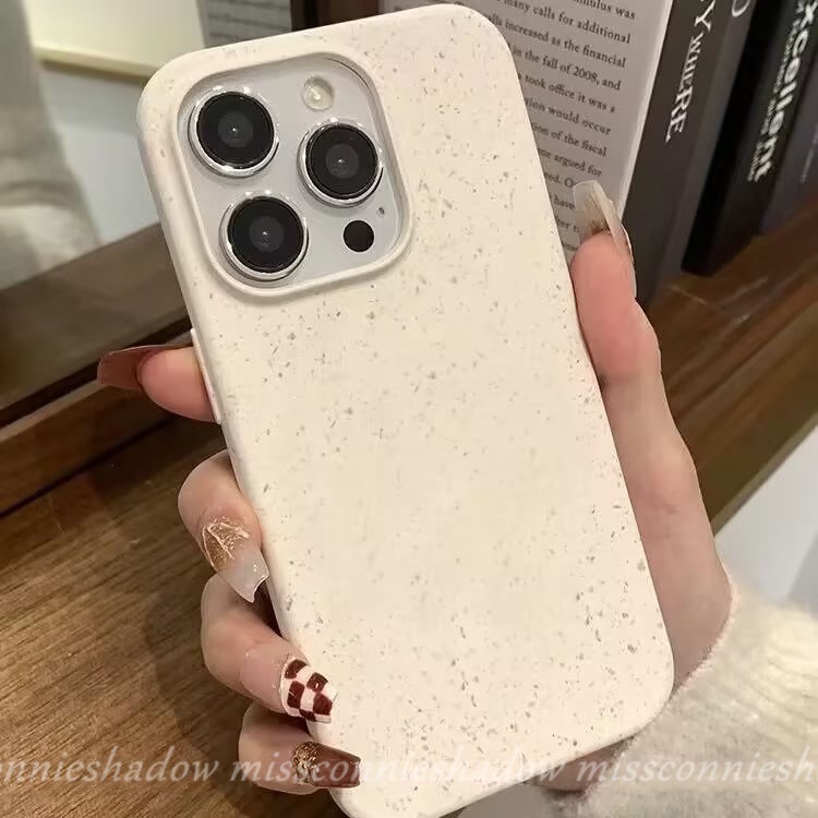 Bingkai Sederhana Kulit Merasa Warna Solid Casing Ponsel Kompatibel Untuk IPhone Xr14 12 11 13 Pro MAX 7Plus X 8Plus XS Max7 8 Plus Mewah Warna Solid Degradable Anti Jatuh Hard Cover