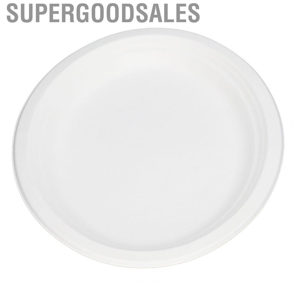 Supergoodsales 100 Pack 12.5in Disposable Oval  Dishes Bulk Round Compostable Sugarcane