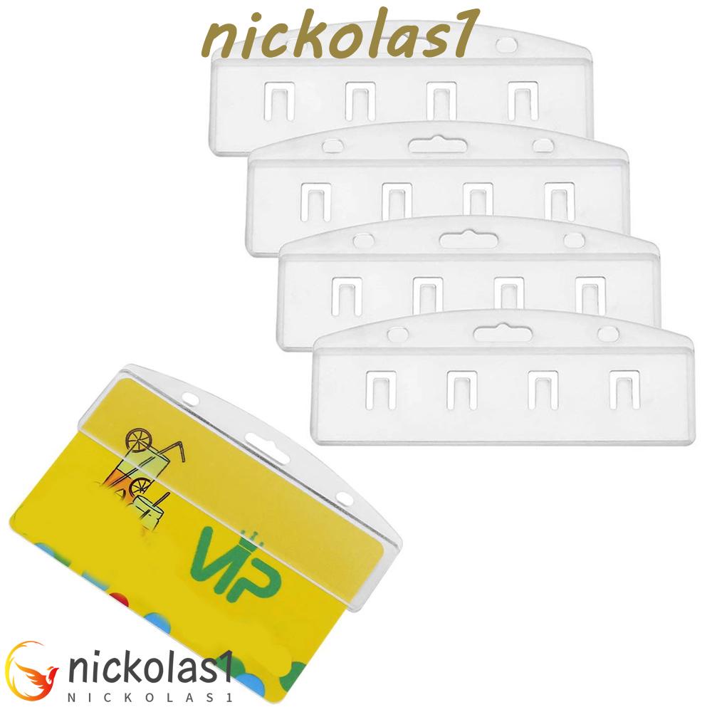 NICKOLAS1 Badge Holder 5Pcs Cover Kartu Kerja Plastik Transparan