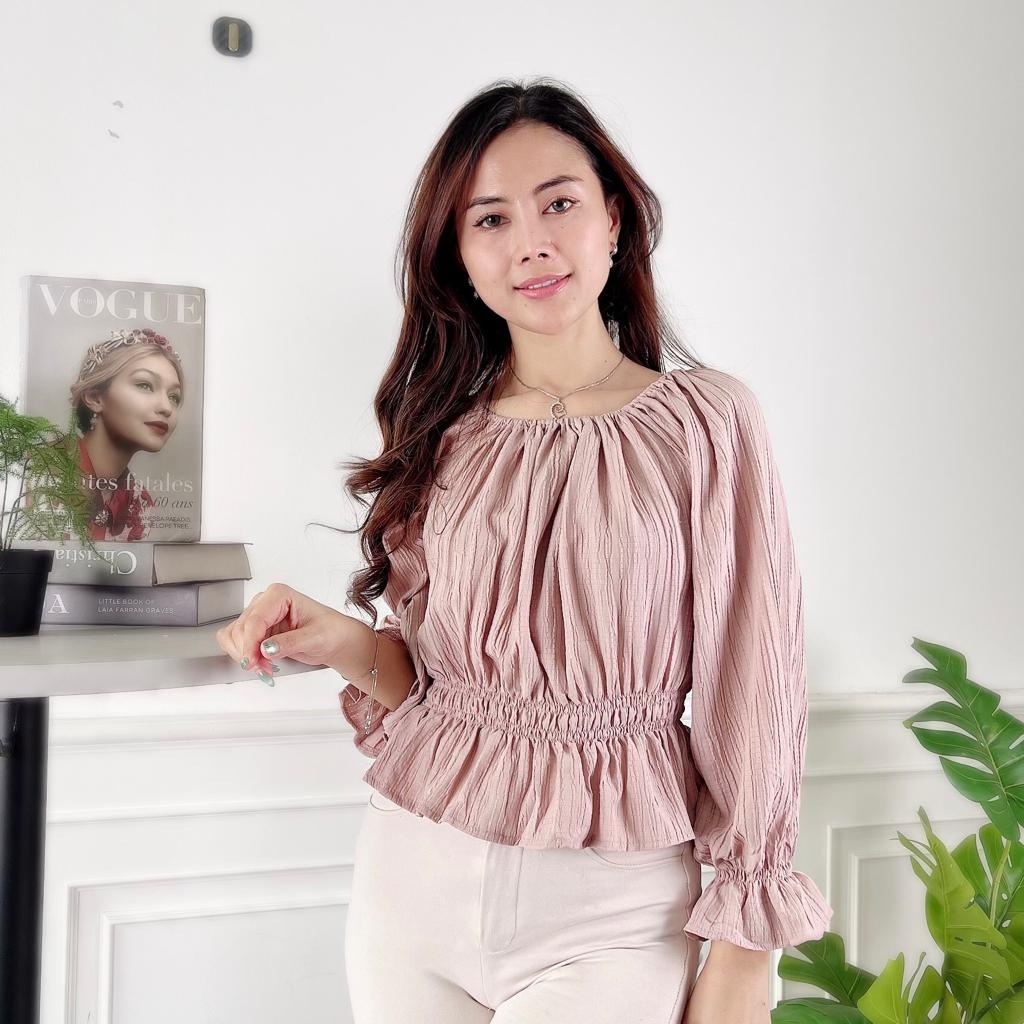 Tq88indonesia Fashion Baju Atasan Wanita Terbaru / Qenia LADY CRUSH Blouse Kekinian / Ootd