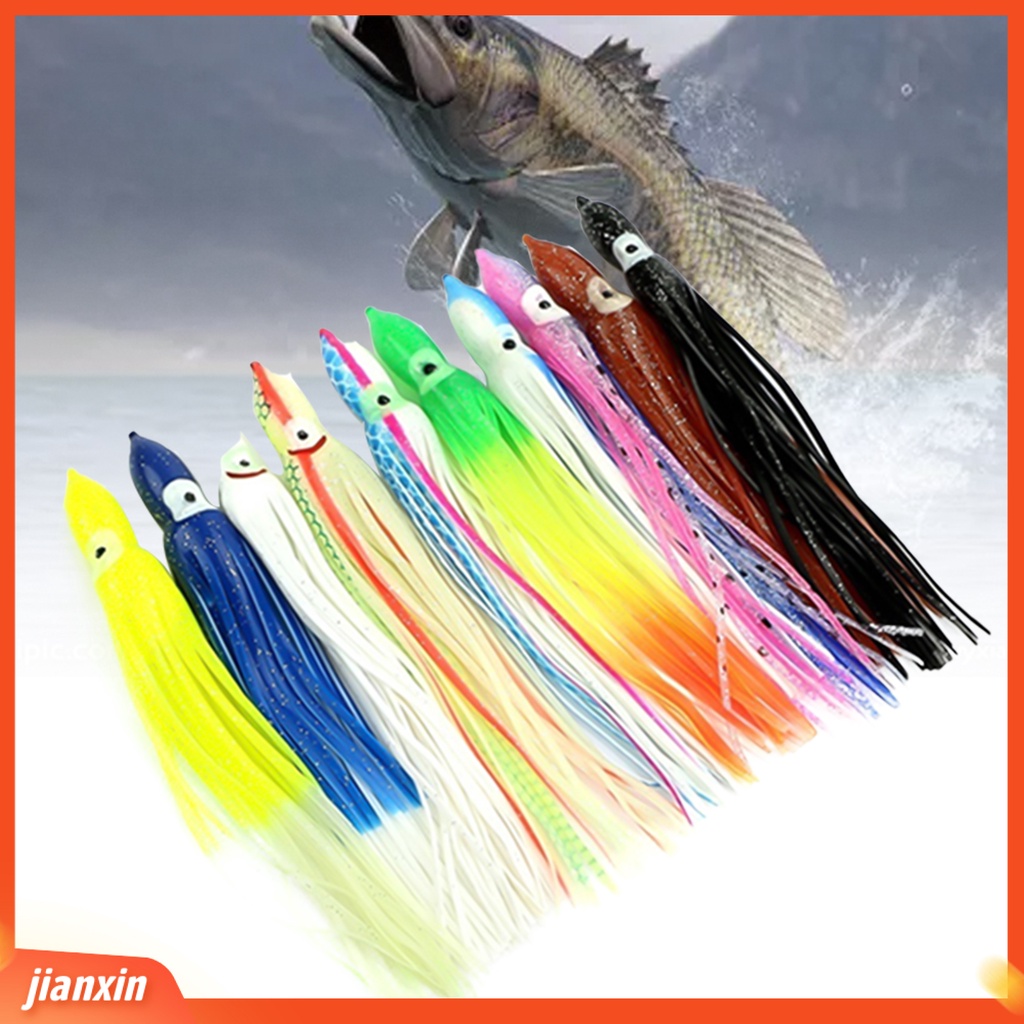 (In Stock) 10Pcs Gurita Memikat Multi-Warna Buatan Perlengkapan Memancing Umpan Renang Bercahaya Untuk Outdoor