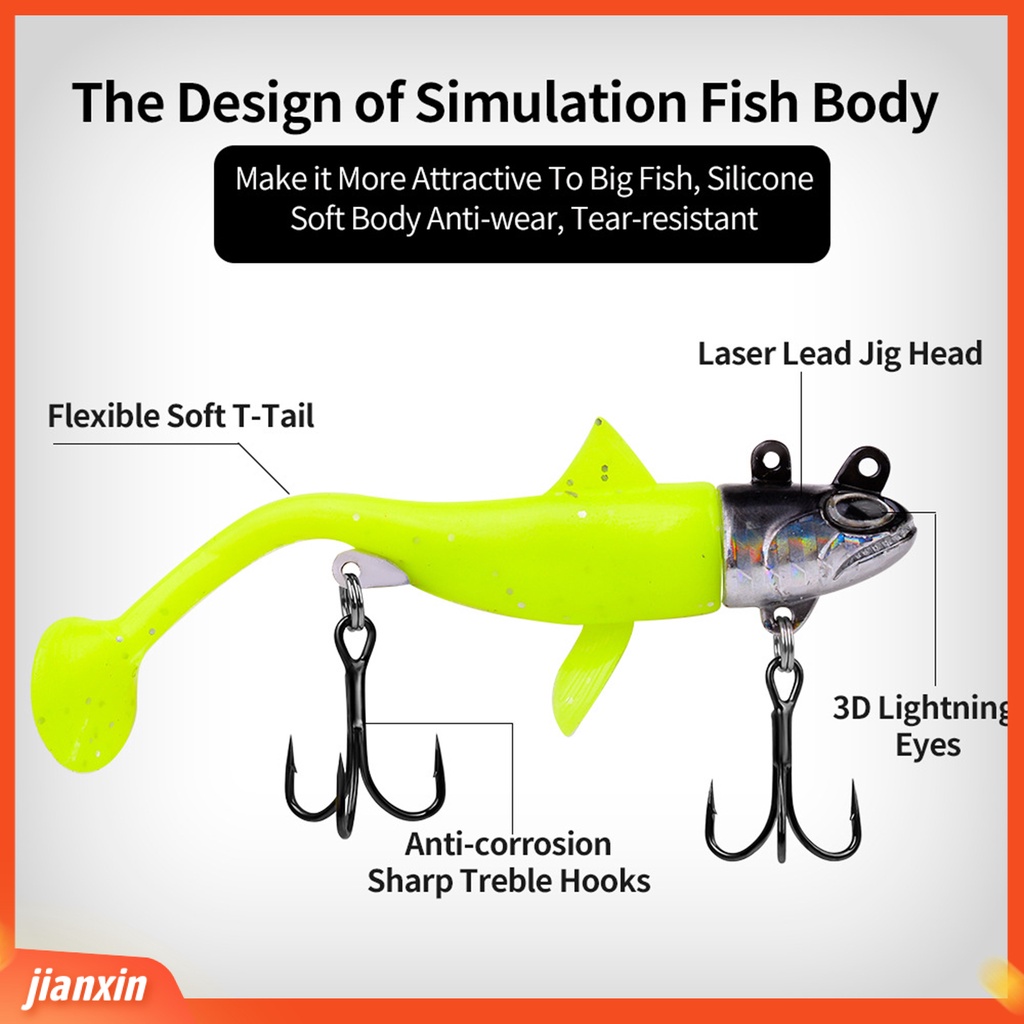 (In Stock) 13.5g /8cm Umpan Pancing T-Tail Tajam Treble Hook 3D Fisheyes Simulasi Pengecoran Panjang Ekor Dayung Buatan Umpan Perlengkapan Memancing