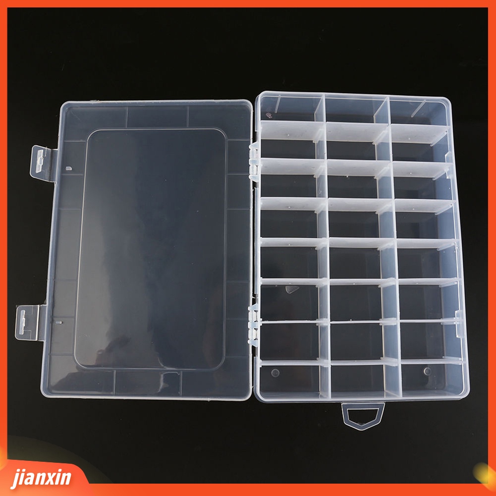 (In Stock) 24/15/8 Kompartemen Kotak Penyimpanan Manik Pancing Perhiasan Plastik Yang Dapat Dilepas
