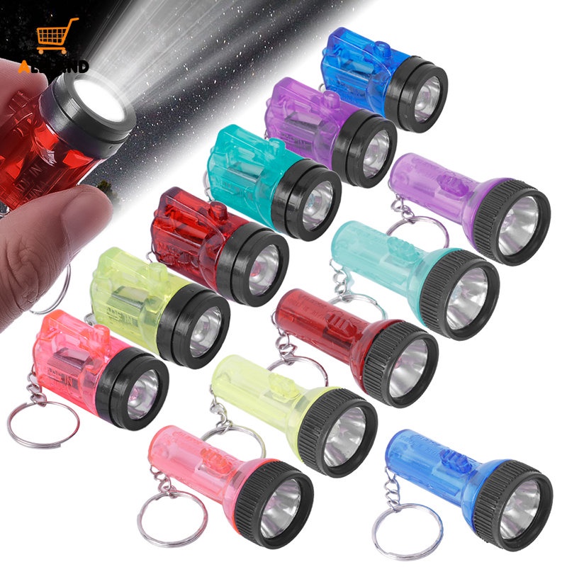 Senter Gantungan Kunci Plastik Mini Tenaga Sel Kancing Portable/ Outdoor Mudah Dibawa Emergency Torch/ Travel Camping Handheld Searchlight