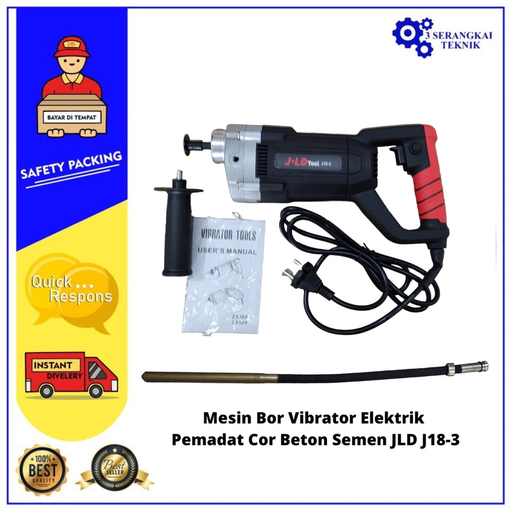Mesin Bor Vibrator Elektrik  Pemadat Cor Beton Semen JLD J18-3