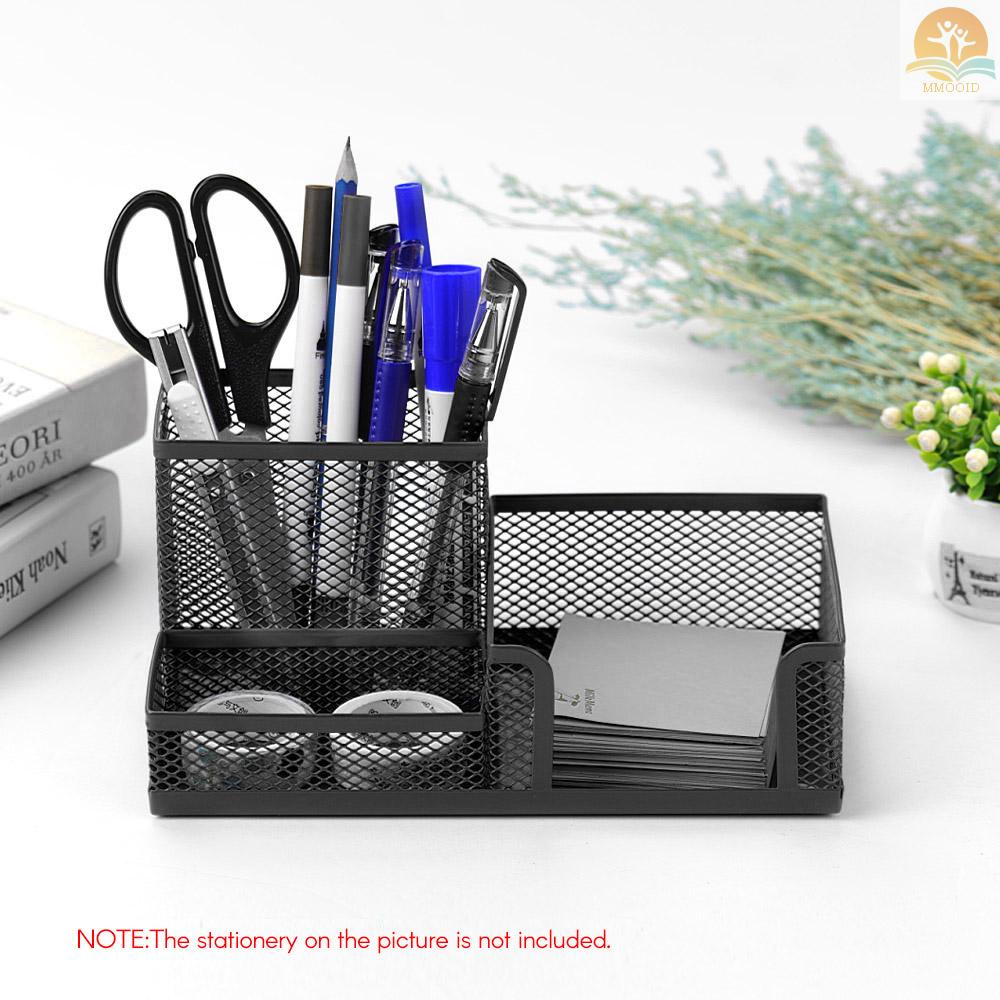 In Stock 3storage Multifungsi Organizer Meja Mesh Metal Tempat Pulpen Penyimpanan Wadah Alat Tulis Untuk Rumah Kantor