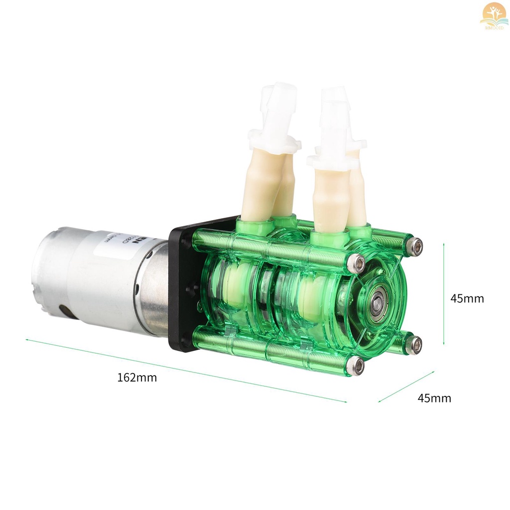 In Stock GROTHEN Dosing Pump Dual Head Peristaltic Pump Pompa Cairan Air Mini Laju Aliran Besar Peristaltic BPT Tube ID7.9mm x OD11.1mm Self-Priming 700mL/min Tahan Korosi Su