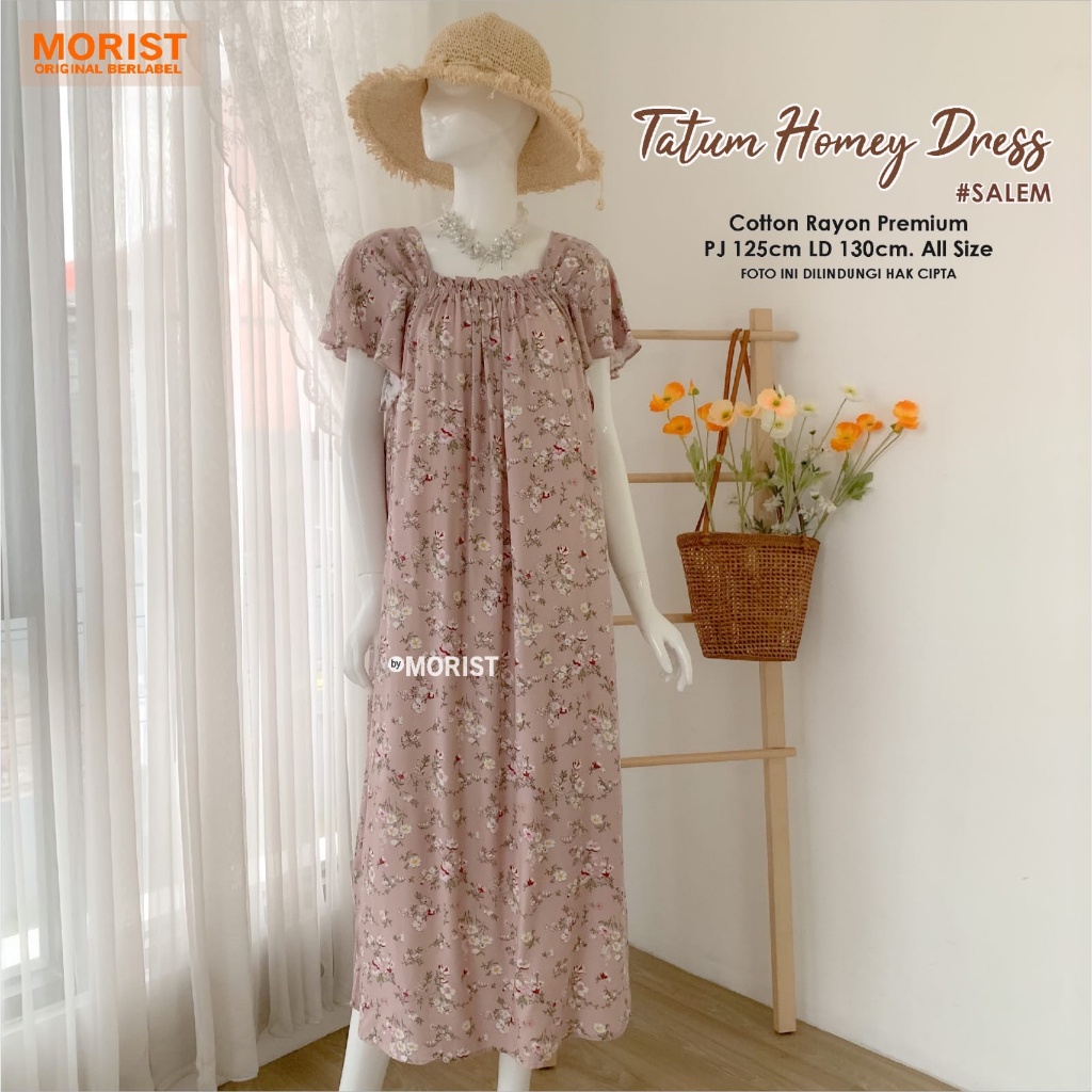 Tatum Homey Dress (Salem,Grey,Moca) ORI MORIST | Ld130 Cotton Rayon Premium