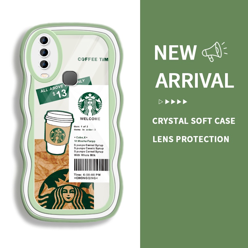 JVIRAG Casing Hp For Vivo U10 U3X Y17 Y3 Y12 Y15 Y3S Y19 Y5S U3 Z5i U20 Soft Case Starbucks Bingkai 