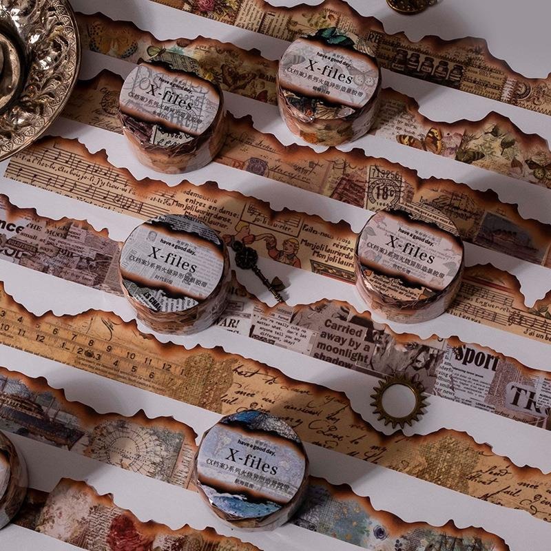 

Washi Tape Burnt X-files Series 2.5cm x 3m / Hiasan Deco Kertas Terbakar Scrapbook Masking Tape Bujo Journal X File Isolasi Kertas Vintage Dekorasi DIY Estetik