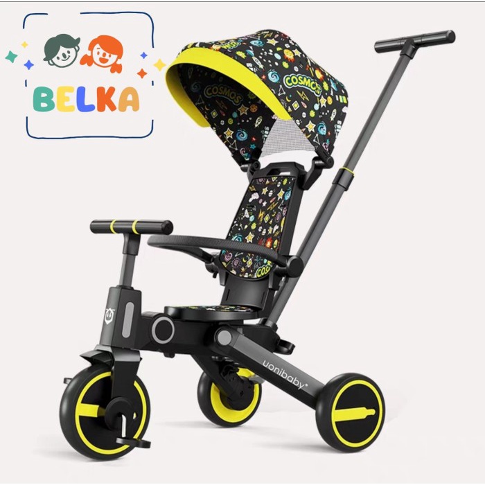 Uonibaby 8 in 1 Stroller Bike Special Midnight Black Yellow