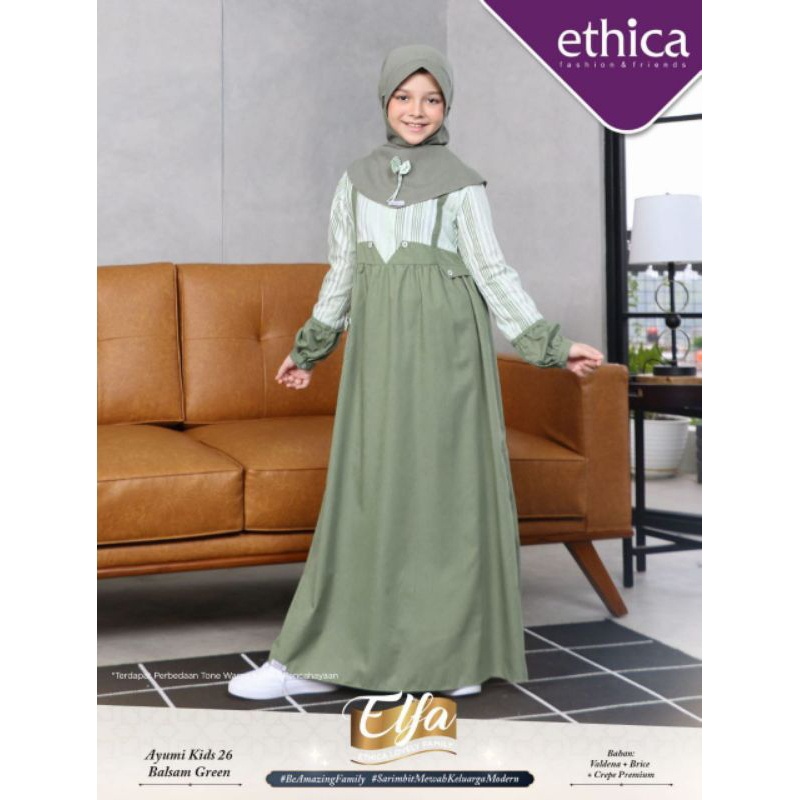 Gamis Anak Ethica Ayumi Kids 26 Balsam Green