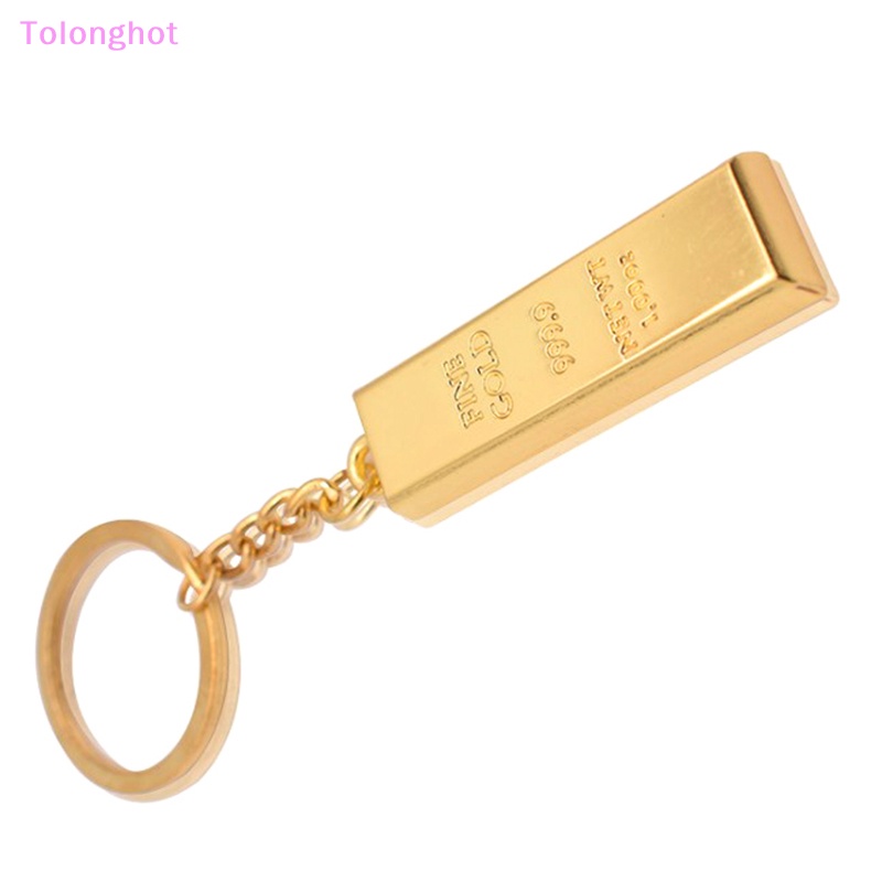 Tolonghot&gt; Fashion Logam Imitasi Ingot Batangan Gantungan Kunci Keyring Keyfob Wanita Handbag Ch Pendant Metal Key Rings Aksesori well