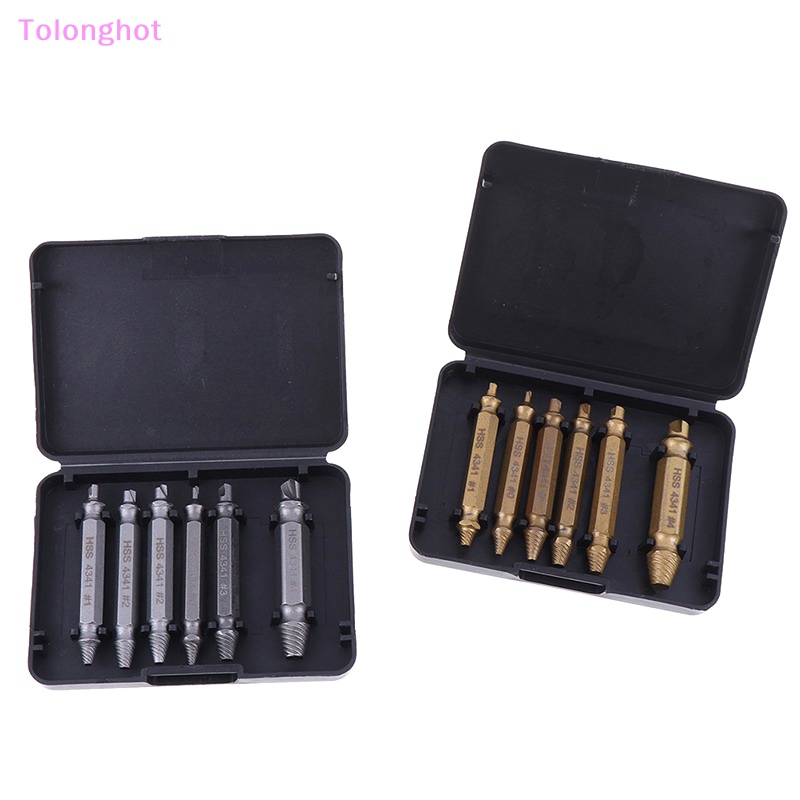 Tolonghot&gt; 4/6Pcs Rusak Screw Extractor Center Mata Bor Set Woodworking Tools Broken Bolt Extractor Baut Sekrup Remover Extractor well