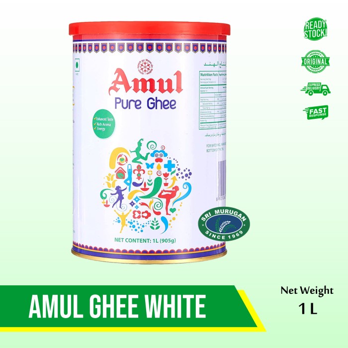 

✨Ready Stok✨ - AMUL ( INDIANS NO 1) WHITE PURE GHEE 01 LT- 1.2.23