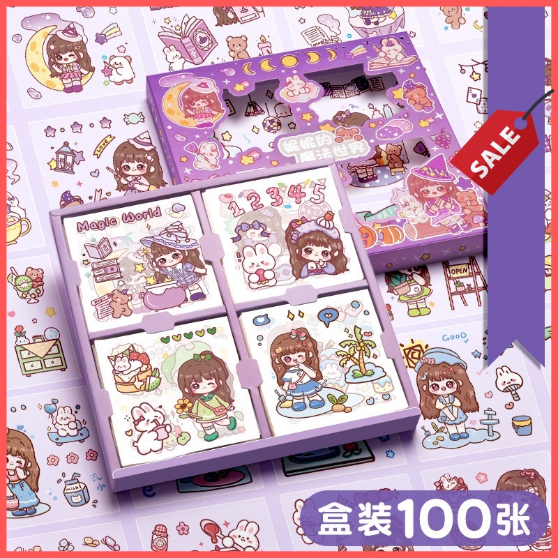 

NINI STIKER KOREA ISI 100 PCS STICKER DECO AESTHETIC SCRAPBOOK DIARY JOURNAL DIY LOVERSTUFF