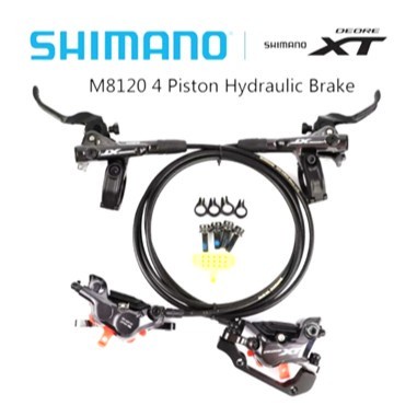 Brake set Shimano Deore XT M8100 M8120 4 Piston Brakeset Hidrolis MTB
