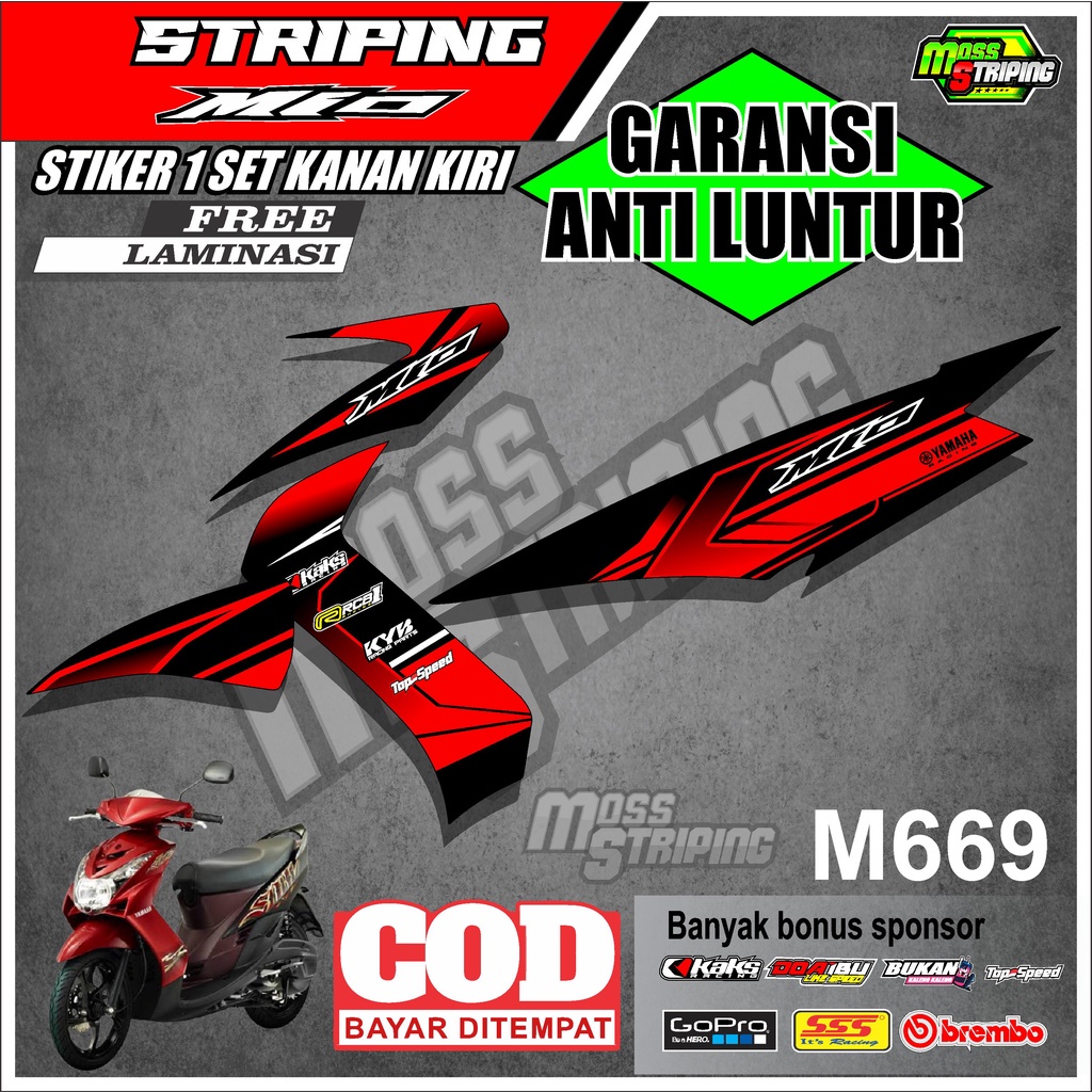 MASS Striping - Striping Sticker List Variasi Motor Yamaha Mio Soul Karbu old lama 2007 2008 2009 20