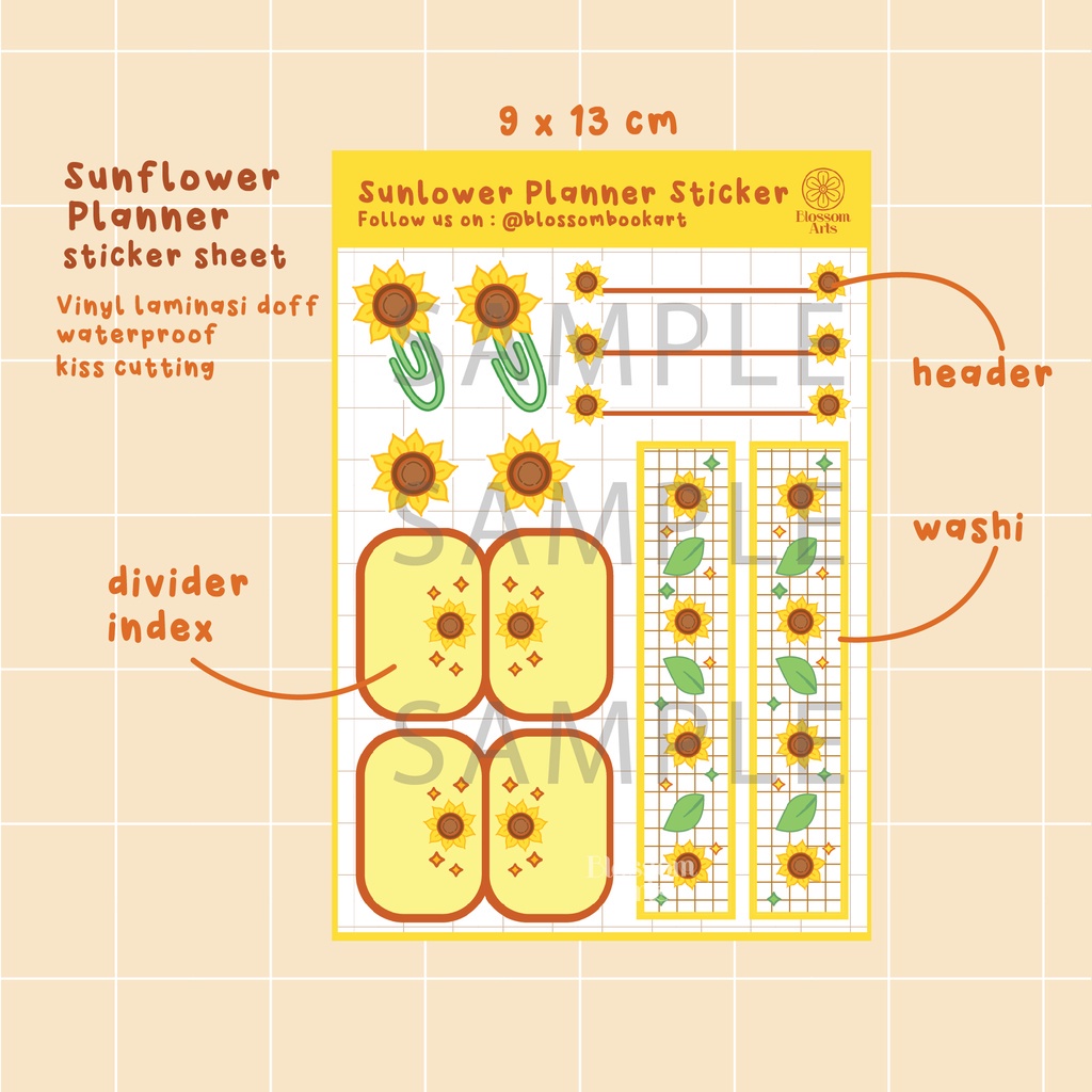 

Flower Planner Sticker by BLOSSOM BOOK / Stiker Bujo Journaling DIY Deco Scrapbook
