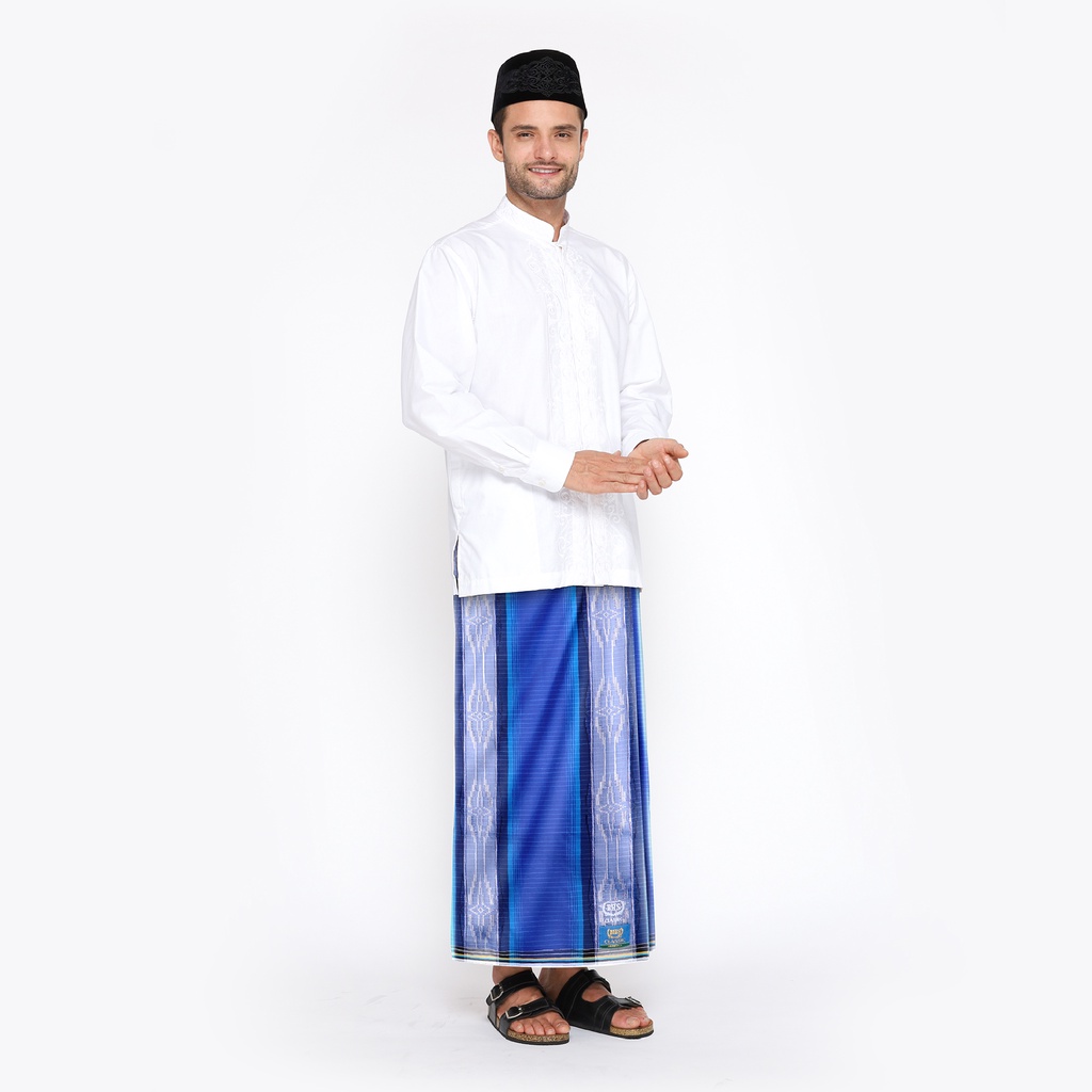 Sarung BHS Classic Gold Motif C44 DKG Biru Abu