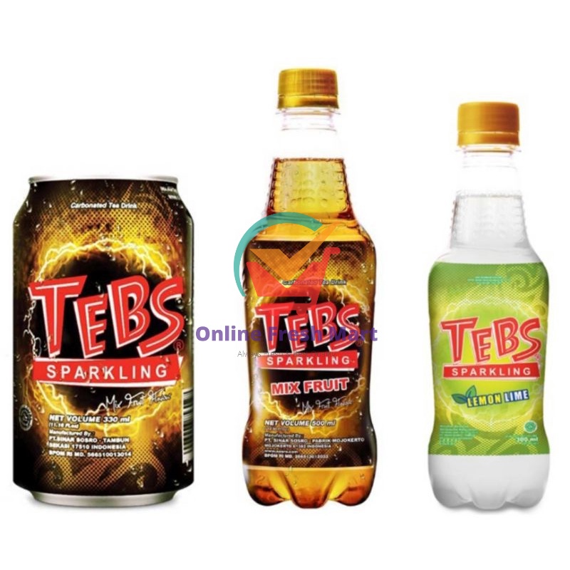 

(kirim instant) TEBS Sparkling Teh Soda Mix Fruit Lemon lime botol kaleng - Online Fresh Mart Denpasar