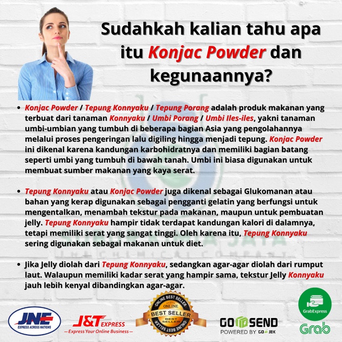 

TEPUNG KONNYAKU / KONJAC POWDER / KONJAK FOUR 250 GRAM