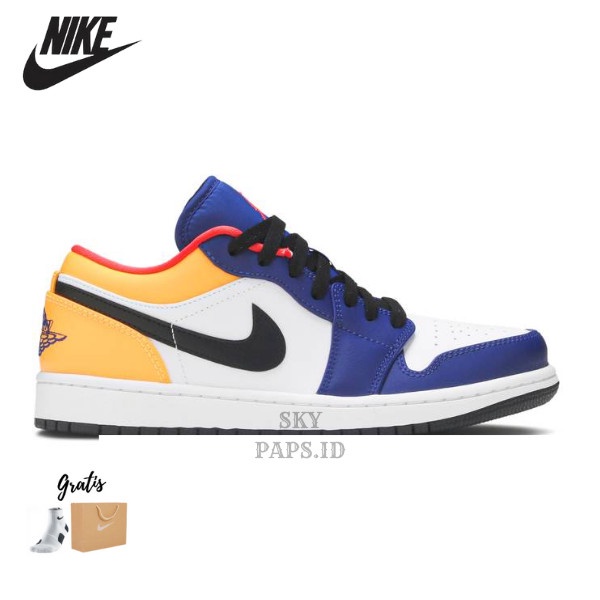 Nike AIR JORDAN 1 LOW DEEP ROYAL BLUE LASER ORANGE - 39