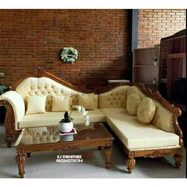 Kursi Tamu Sofa Sudut Ukir Jati Kursi Sofa Mewah Jati Sofa Sudut Mewah Termurah cod redy