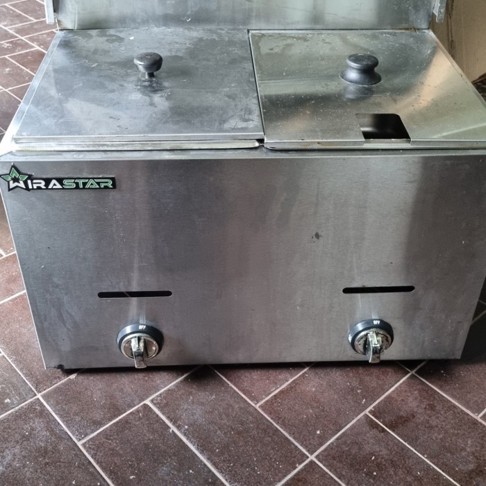 Double Pan Deep Fryer gas merek Wirastar (second) tanpa tray saringan