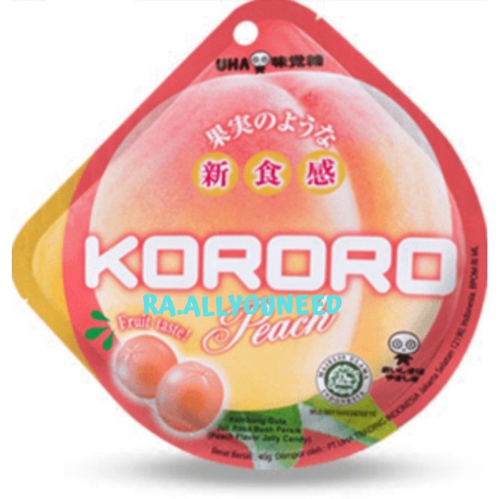 

Kororo Peach Jelly Candy/Kembang Gula Jeli Rasa Buah Persik 40gr