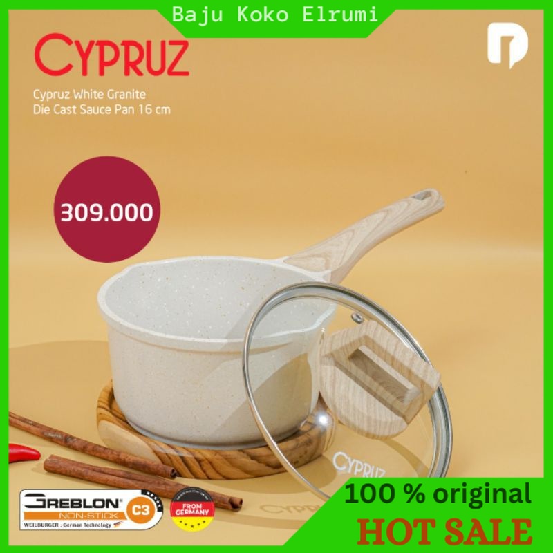 Cypruz white granite die cast sauce pan 16 cm//cypruz dusdusan