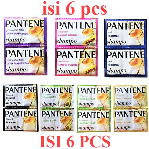 PANTENE SHAMPO CONDITIONER ISI 6 SACHET SHAMPOO KONDISIONER PINK BIRU HITAM RENTENG RENCENG ECER