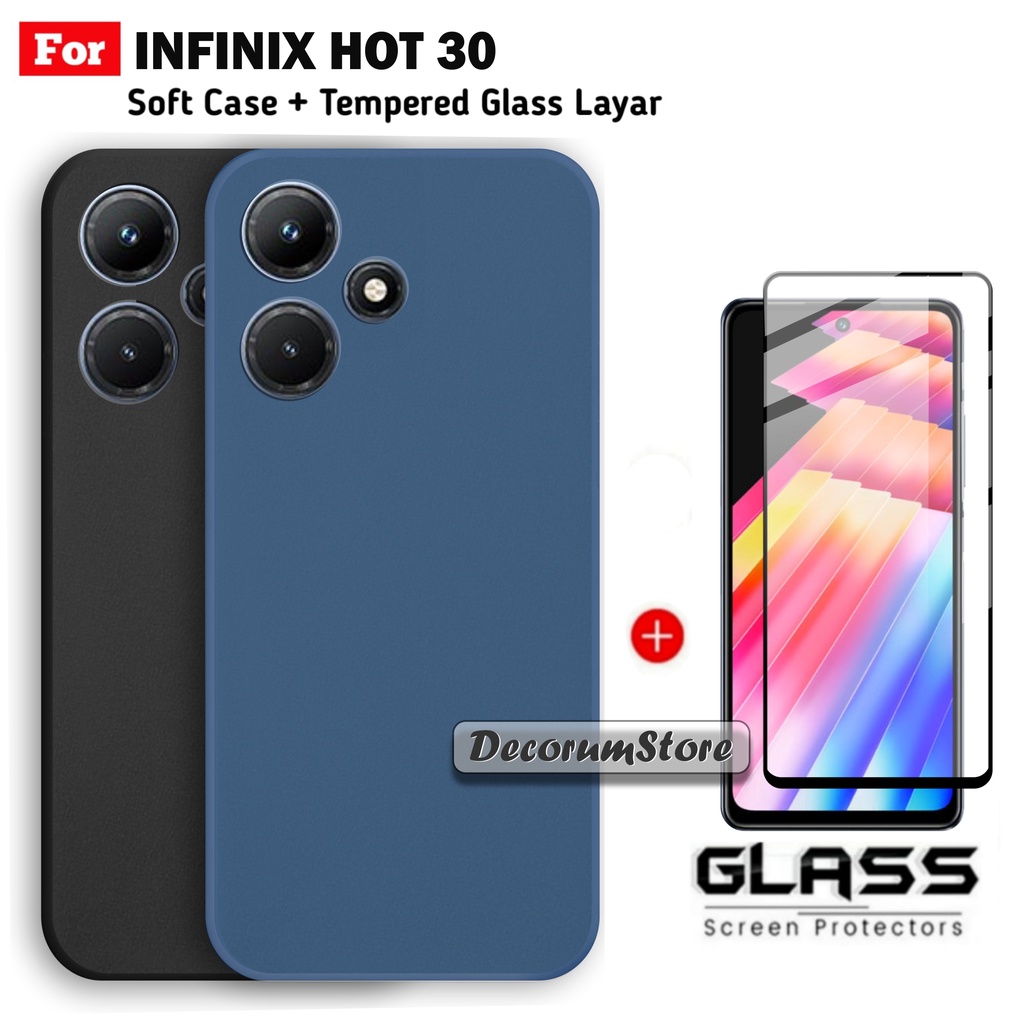 Casing Hp INFINIX HOT 30 PLAY NFC Soft Case Matte Free Screen Guard Handphone Warna
