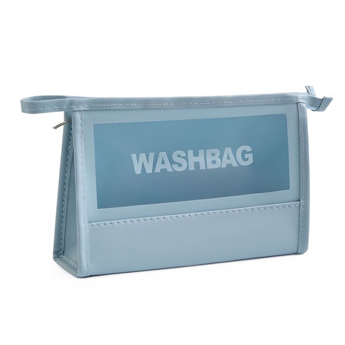 Promo - GGT Tas Kosmetik Transparant Model Clucth Washbag Travel Pouch Make Up - CLUCTH BIRU, kecil 