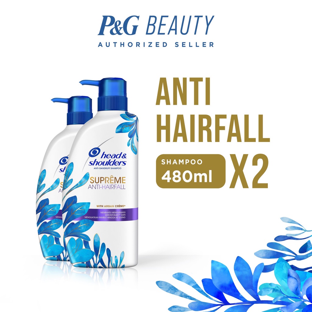 Head and Shoulders Sampo Anti Ketombe Supreme Anti Hairfall Perawatan Rambut 480ml x2 / Head and Sho