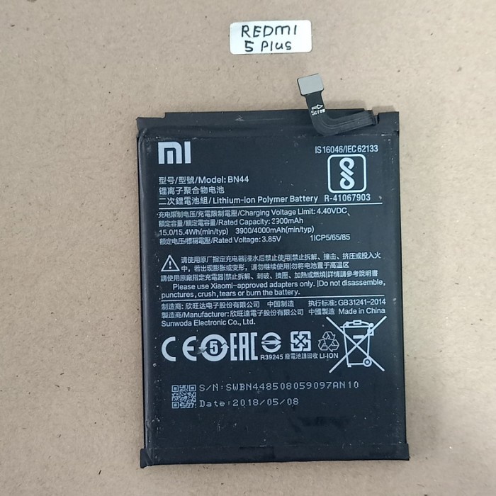 Batre Redmi 5 plus Original Copotan