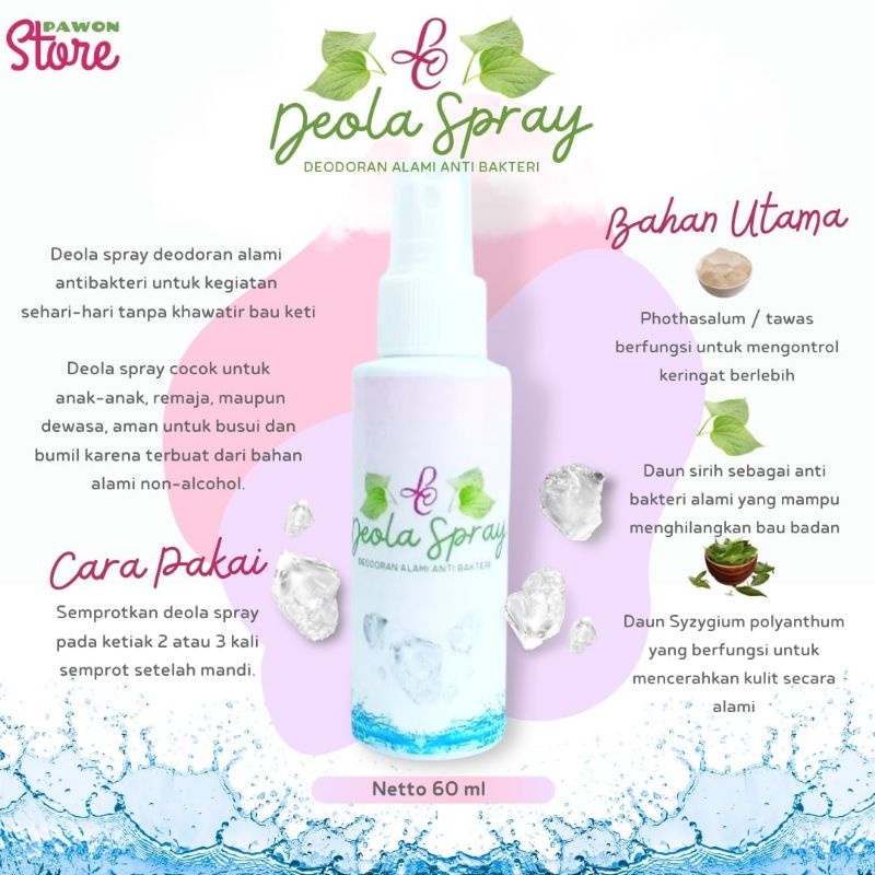 Deodorant tawas deola | deodrant spray wangi