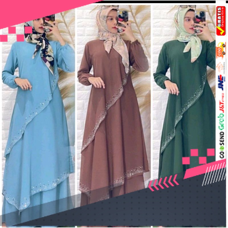 BAJU GAMIS MODEL BARU TERMURAH STYLE TRENDY /GAMIS CERUTY BEBIDOLL GAMIS WANITA RENDA DADA MODEL TER