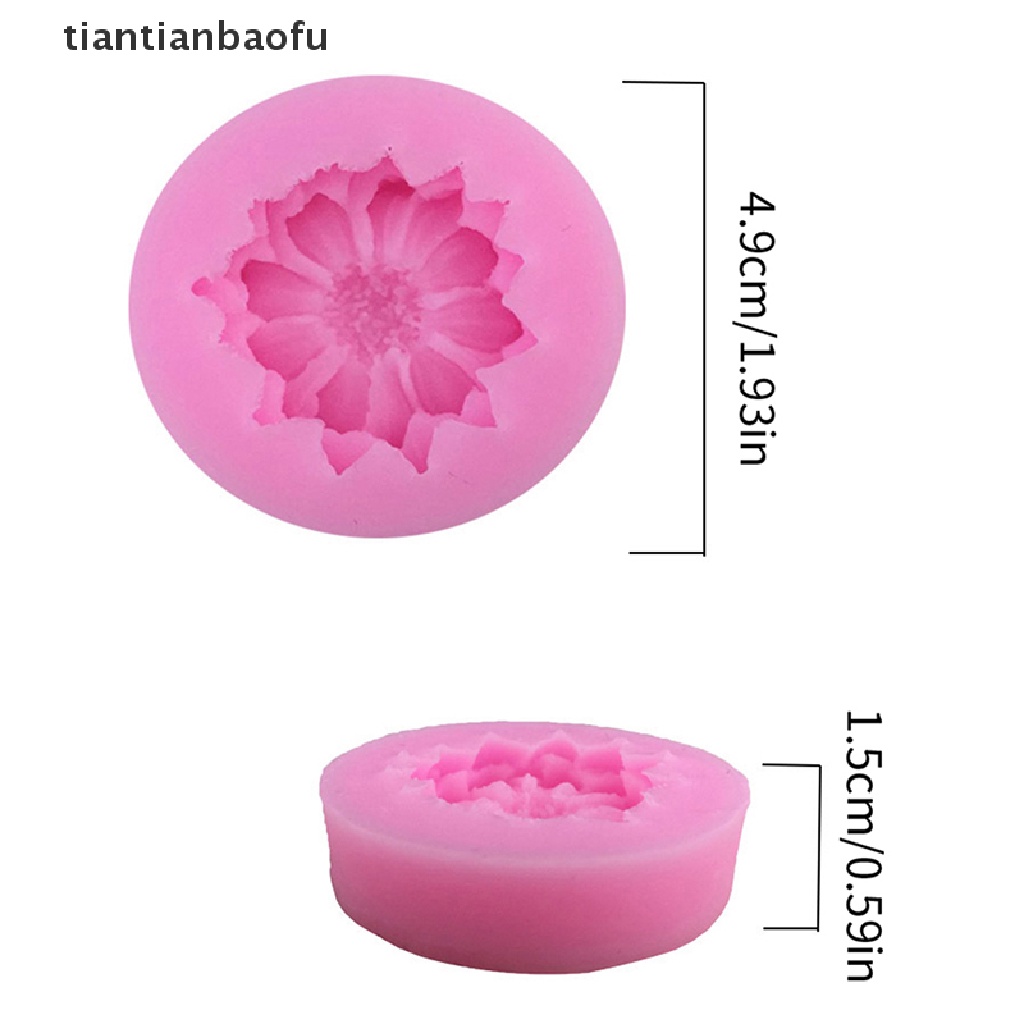 [tiantianbaofu] Cetakan Silikon Bentuk Bunga Daisy DIY Pastry Cupcake Chocolate Bakeware Mould Butik