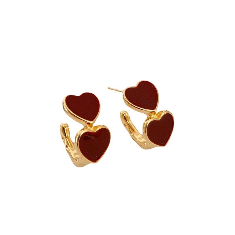 Anting Cinta Minyak Menetes Sederhana Rasa Yang Canggih Dari Cincin Telinga Cinta Ganda Sensorik Tingkat Anting Telinga Telinga Hias Wanita