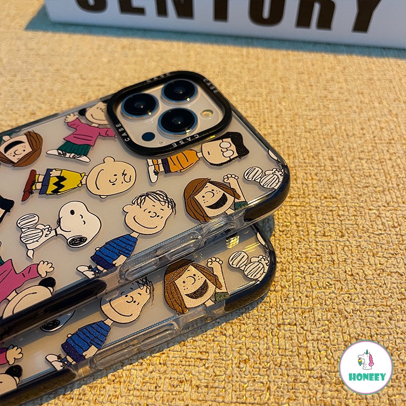 IPHONE Casing Ponsel Snoopy Dog Be Happy Lucu Untuk Iphone14 13 12 11 Pro Max Perlindungan Kamera Shockproof Bumper Soft Cover