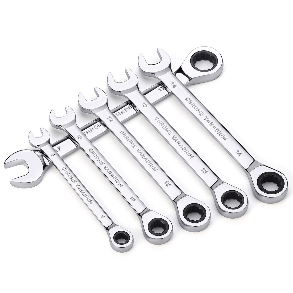 YGRETTE - Kunci Ring Pas Ratchet 2in1 Bolak Balik Double Open End Wrench 8-19MM