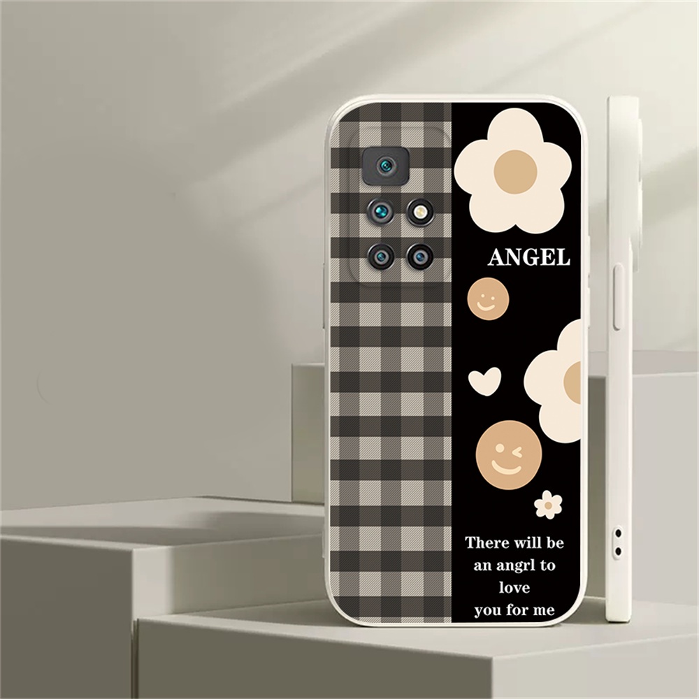 Casing Bunga Kotak-Kotak Untuk Redmi10 5G Note 11 Pro Note 11S Redmi 10C 10A 9C 9T 9A Note10 5G Note 10S Note9 Note8 Note7 Poco M3 Pro X3 Pro NFC Silikon Lembut Phone Case Cover