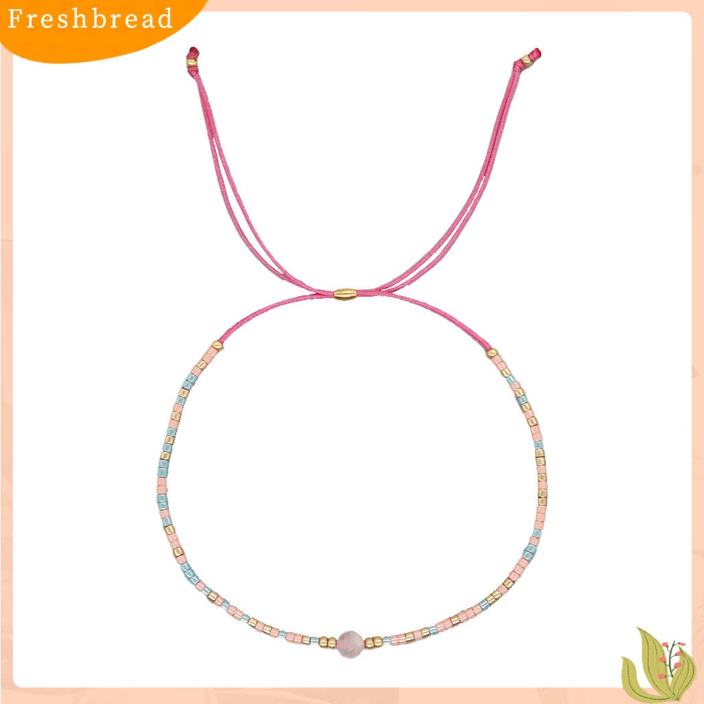 &lt; Freshbread &gt; Lady Gelang Gaya Boho Handmade Aesthetic Adjustable Faux Crystal Hias Menarik Bohemian Etnik Manik-Manik Gelang Wanita Aksesori