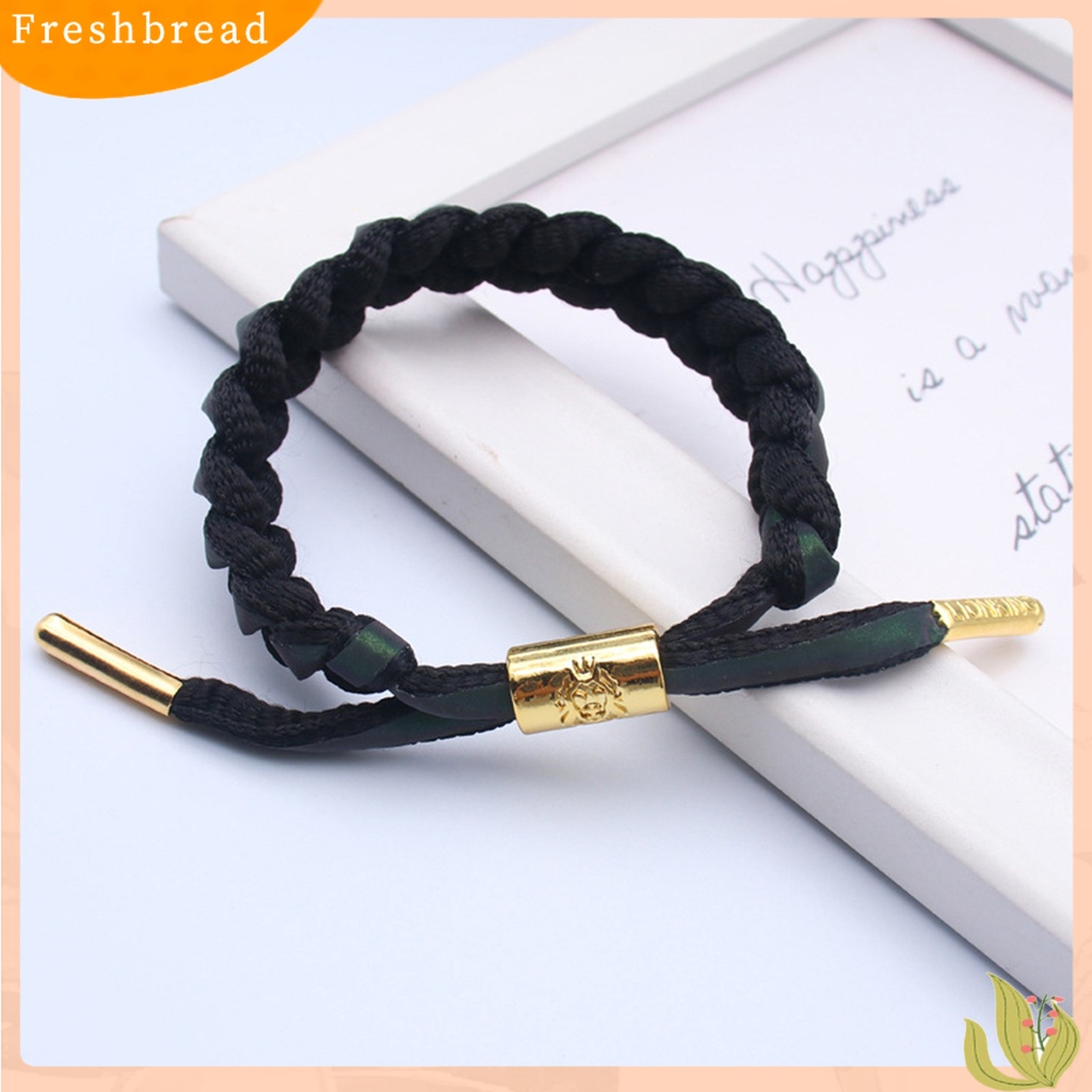 &lt; Freshbread &gt; Adjustable Handmade Anyaman Hologram Reflektif Gelang Dikepang Gelang Aksesoris Fashion