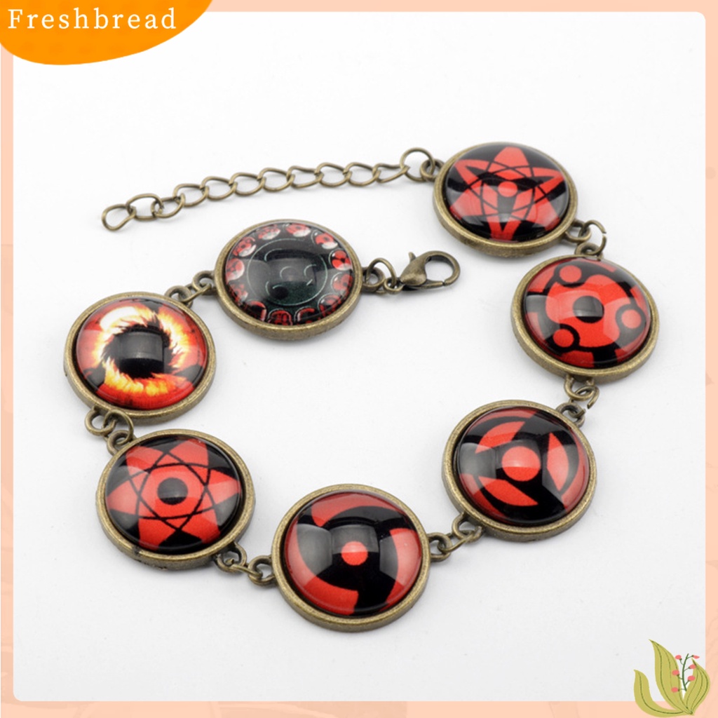 &lt; Freshbread &gt; Gelang Anime Kartun Permata Imitasi Geometris Adjustable Ekstensi Rantai Hadiah Hias Anime Naruto Sharingan Mata Cosplay Liontin Rantai Gelang Kehidupan Sehari-Hari